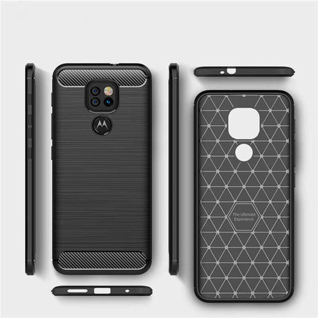 Husa de protectie Techsuit Carbon Silicone compatibil cu Motorola Moto E7 Plus / Moto G9 Play, Negru