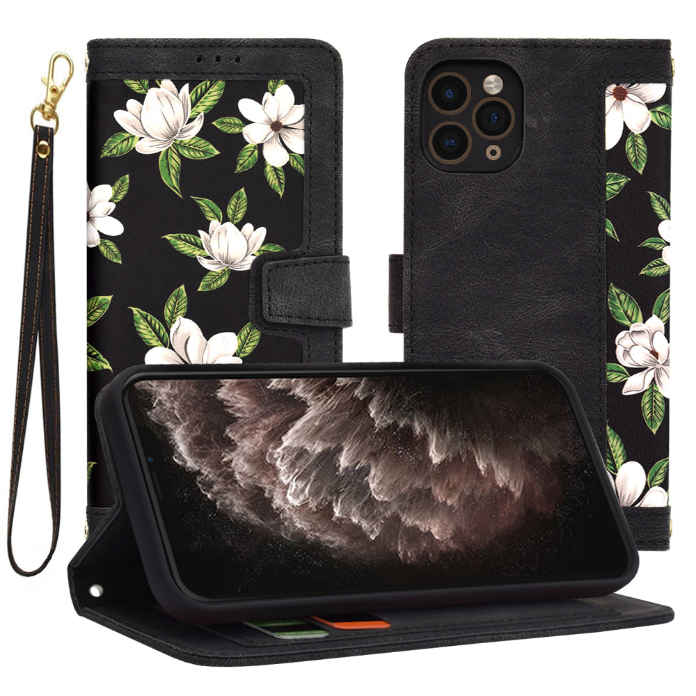 Husa de protectie Techsuit FlipCraft compatibil cu iPhone 11 Pro, Flowers of the Dawn
