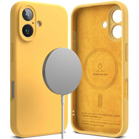Husa de protectie Ringke Silicone Magnetic MagSafe compatibil cu iPhone 16 Plus, Galben