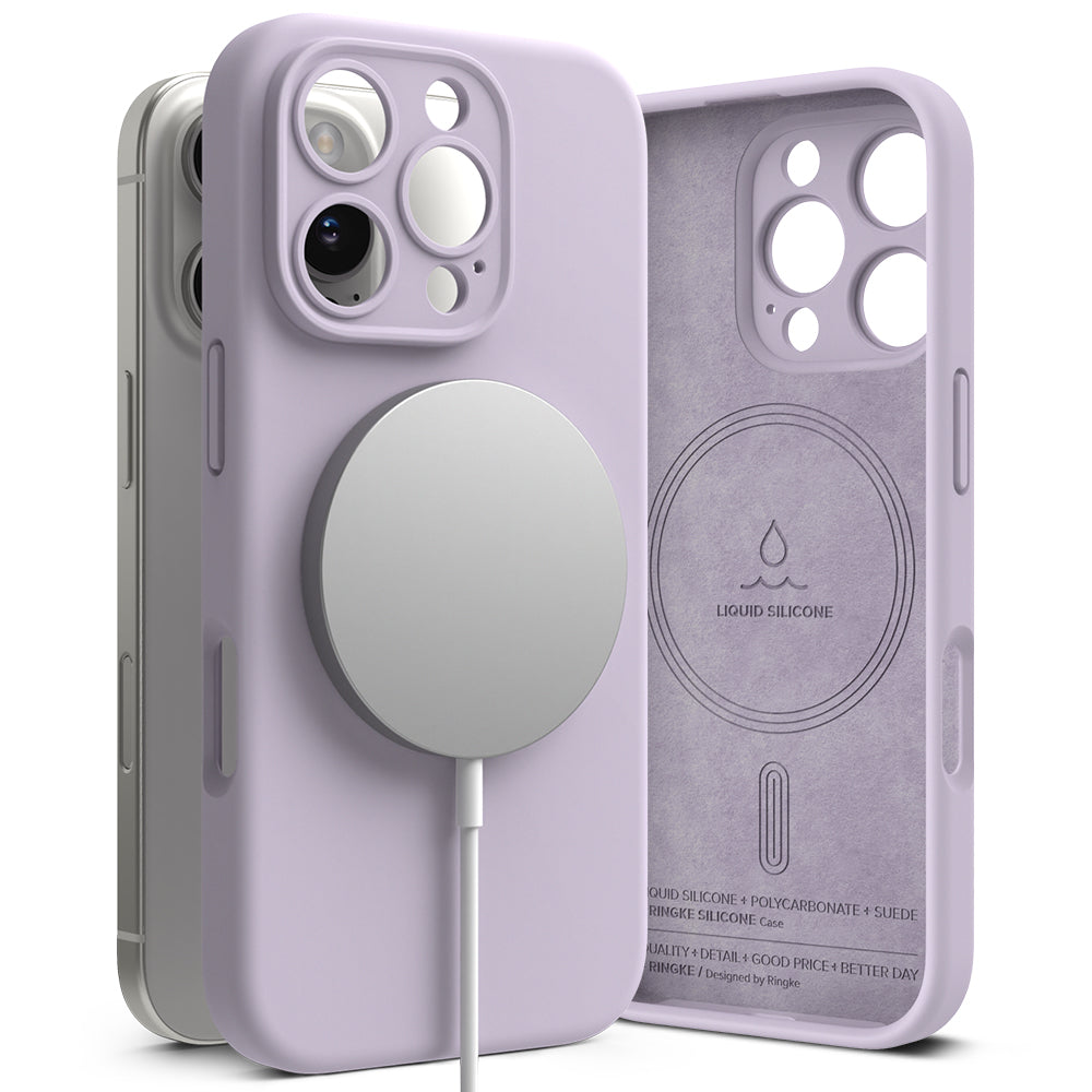 Husa de protectie Ringke Silicone Magnetic MagSafe compatibil cu iPhone 16 Pro, Lavanda