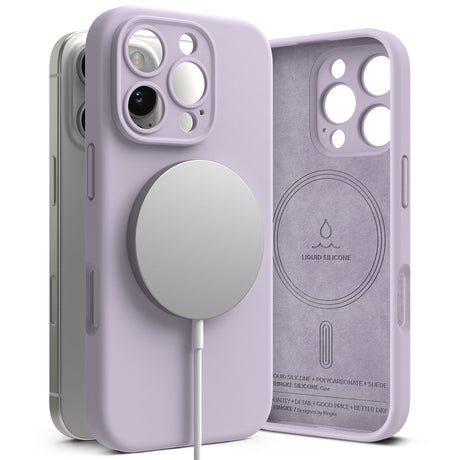 Husa de protectie Ringke Silicone Magnetic MagSafe compatibil cu iPhone 16 Pro, Lavanda