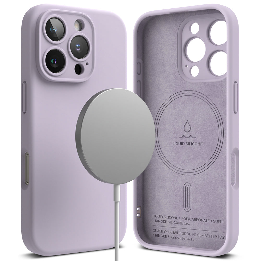 Husa de protectie Ringke Silicone Magnetic MagSafe compatibil cu iPhone 16 Pro, Lavanda