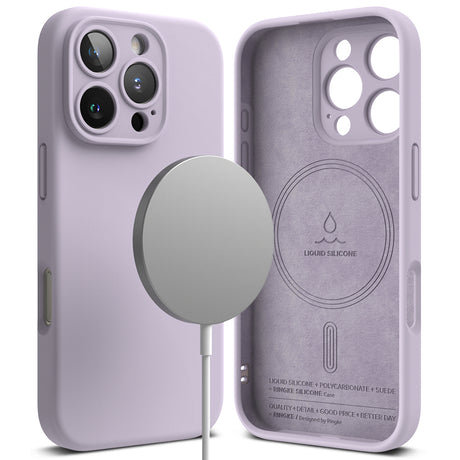 Husa de protectie Ringke Silicone Magnetic MagSafe compatibil cu iPhone 16 Pro, Lavanda