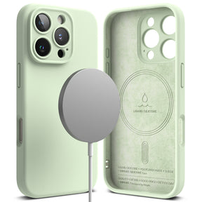 Husă Ringke Silicone Magnetic MagSafe pentru iPhone 16 Pro, verde