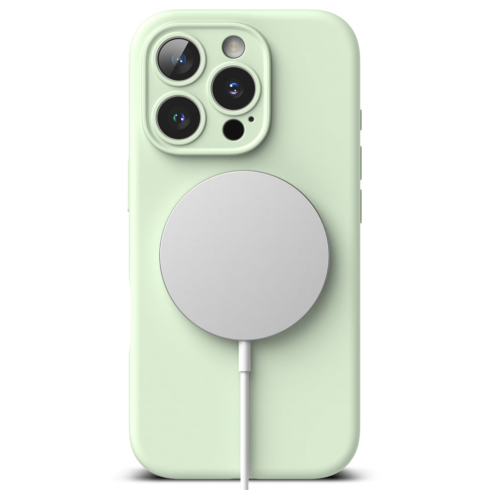 Husă Ringke Silicone Magnetic MagSafe pentru iPhone 16 Pro, verde