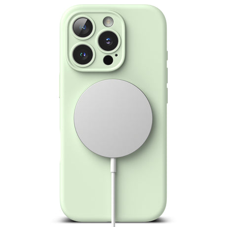 Husa de protectie Ringke Silicone Magnetic MagSafe compatibil cu iPhone 16 Pro, Soft Mint