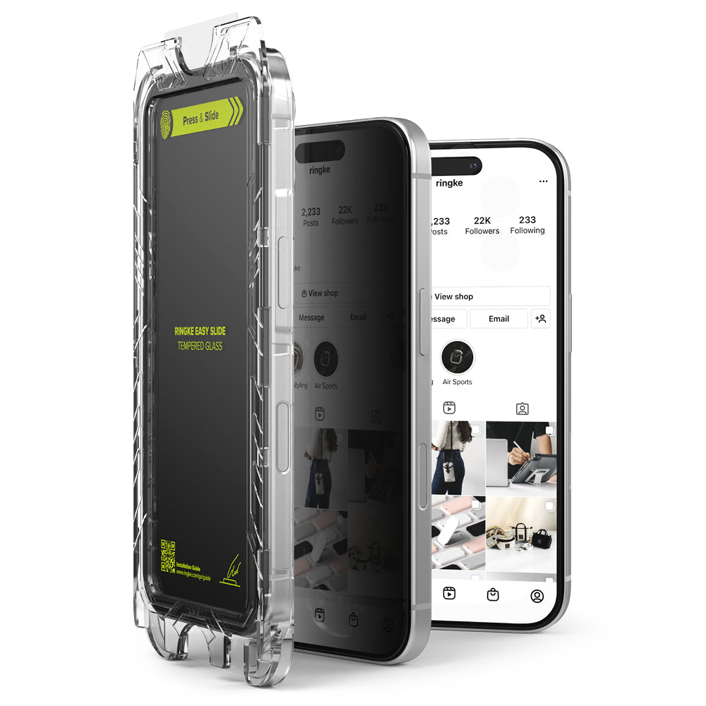 Folie de protectie Ringke Easy Slide Tempered Glass (set de 2) compatibil cu iPhone 16 Pro Max, Privacy