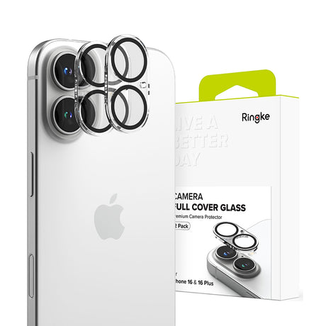 Folie de protectie Ringke Camera Glass (set de 2) compatibil cu iPhone 16 / iPhone 16 Plus, Transparent