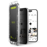 Folie de protectie Ringke Easy Slide Tempered Glass (set de 2) compatibil cu iPhone 16 / iPhone 15, Privacy