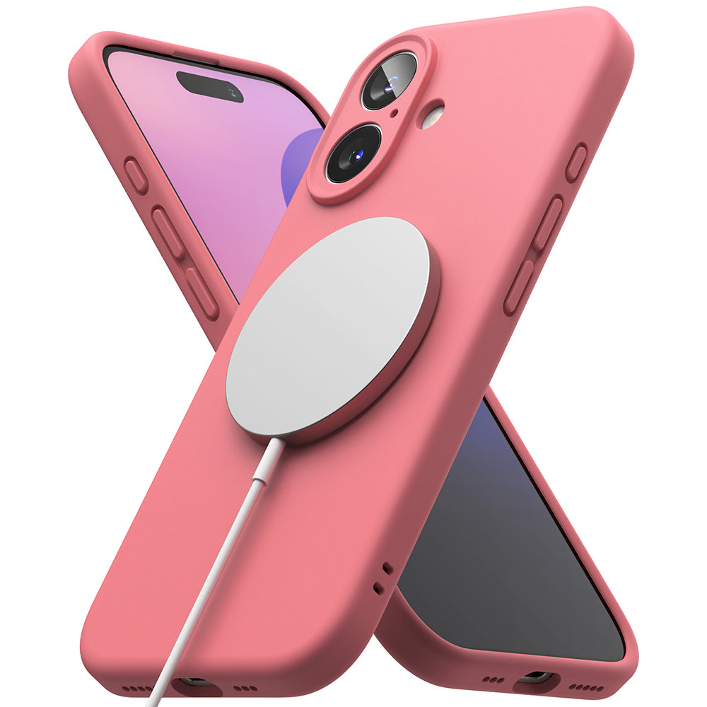 Husa de protectie Ringke Silicone Magnetic MagSafe compatibil cu iPhone 16 Plus, Roz