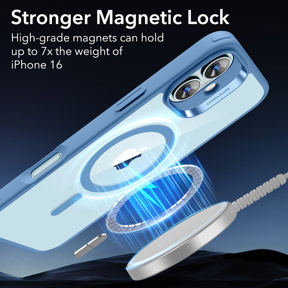 Husa de protectie ESR Classic Hybrid HaloLock compatibil cu iPhone 16, Transparent Blue