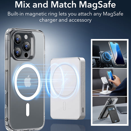 Husa de protectie ESR Classic Hybrid HaloLock compatibil cu iPhone 16 Pro Max, Frosted Clear