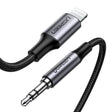 Adaptor Ugreen Audio Cable Aluminium Shell US315 (70509), Lightning to Jack 3.5mm, MFi Certified, 1m, Negru