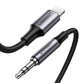 Adaptor Ugreen Audio Cable Aluminium Shell US315 (70509), Lightning to Jack 3.5mm, MFi Certified, 1m, Negru