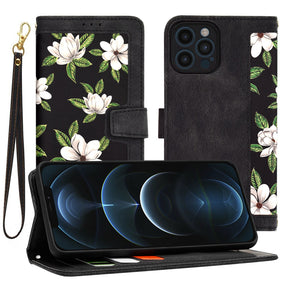 Husa de protectie Techsuit FlipCraft compatibil cu iPhone 12 Pro Max, Flowers of the Dawn