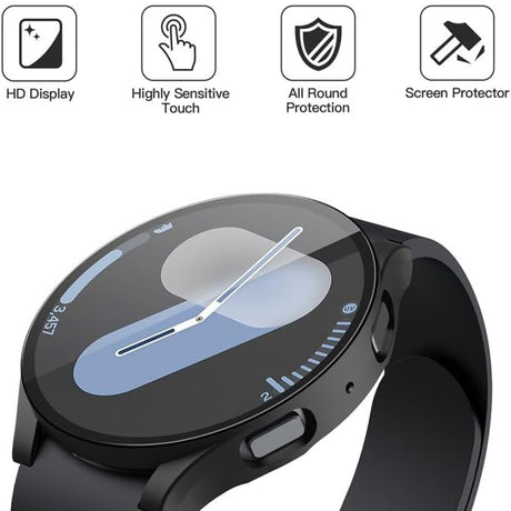 Folie de protectie smartwatch Techsuit Defense360 Pro + Screen Protector compatibil cu Samsung Galaxy Watch7 (44mm), Negru