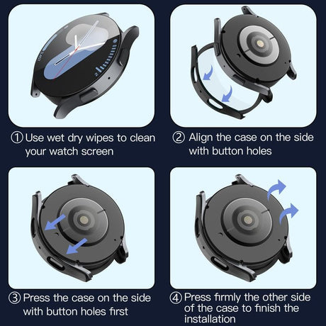 Folie de protectie smartwatch Techsuit Defense360 Pro + Screen Protector compatibil cu Samsung Galaxy Watch7 (40mm), Negru