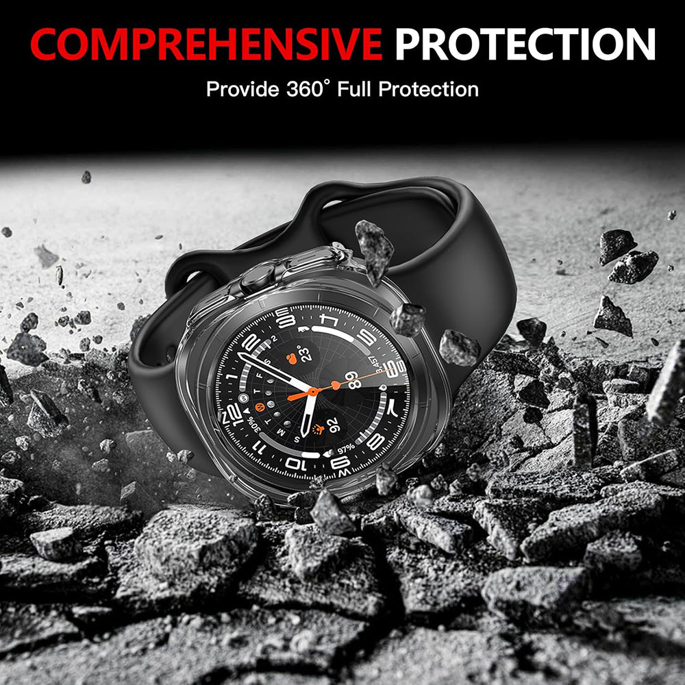 Folie de protectie smartwatch Techsuit Defense360 Pro + Screen Protector compatibil cu Samsung Galaxy Watch Ultra (47mm), Transparent