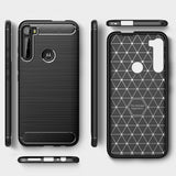 Husa de protectie Techsuit Carbon Silicone compatibil cu Motorola One Fusion Plus, Negru