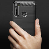 Husa de protectie Techsuit Carbon Silicone compatibil cu Motorola One Fusion Plus, Negru