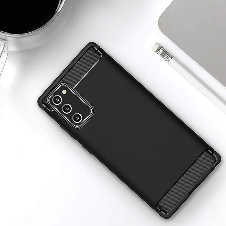 Husa de protectie Techsuit Carbon Silicone compatibil cu Samsung Galaxy Note 20 / Note 20 5G, Negru