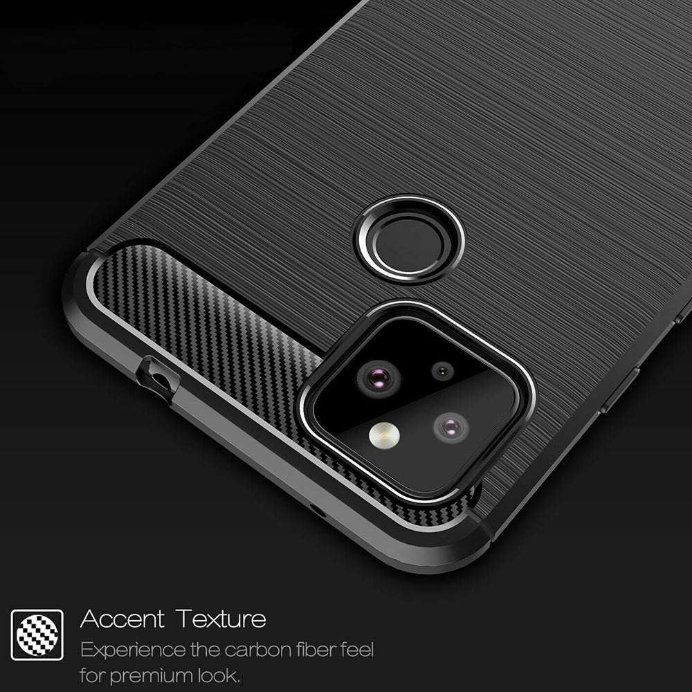 Husa de protectie Techsuit Carbon Silicone compatibil cu Google Pixel 5, Negru