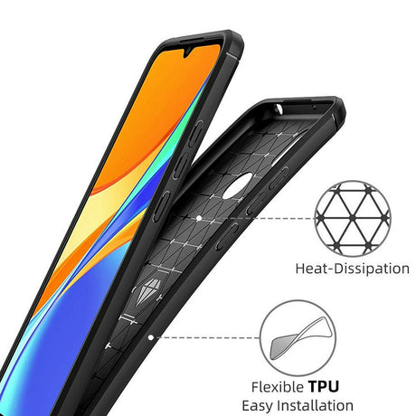 Husa de protectie Techsuit Carbon Silicone compatibil cu Xiaomi Redmi 9C / Redmi 9C NFC, Negru