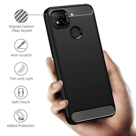 Husa de protectie Techsuit Carbon Silicone compatibil cu Xiaomi Redmi 9C / Redmi 9C NFC, Negru