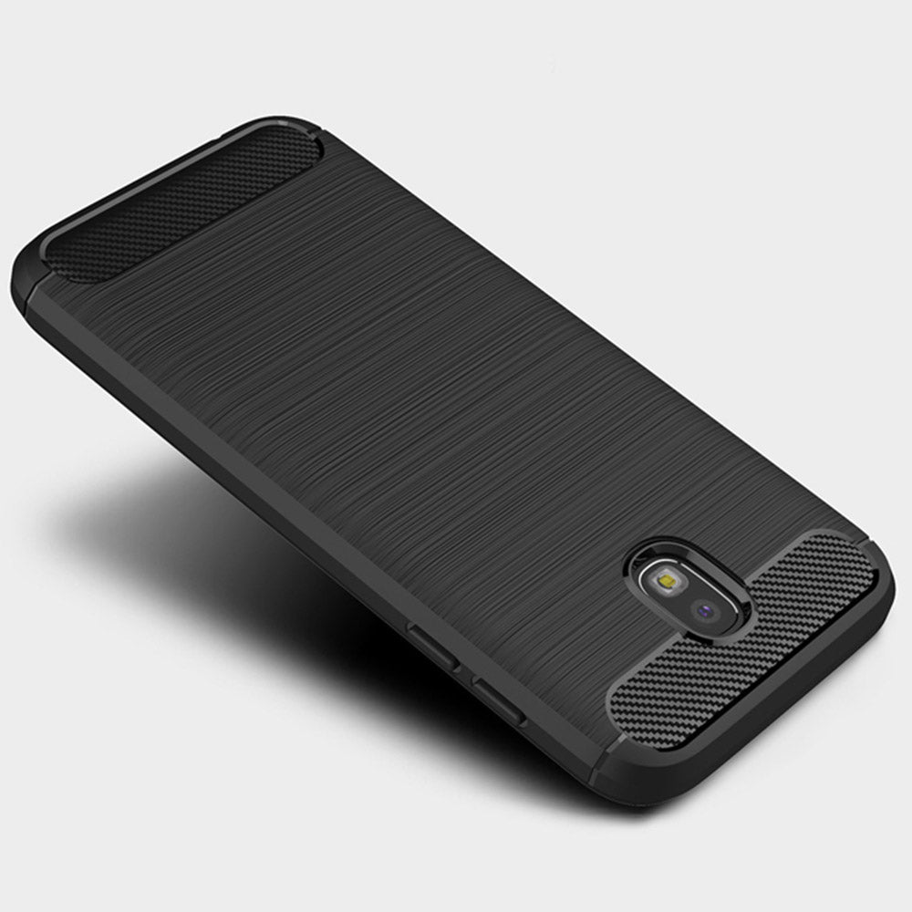 Husa de protectie Techsuit Carbon Silicone compatibil cu Samsung Galaxy J5 2017 J530 / Galaxy J5 Pro 2017, Negru