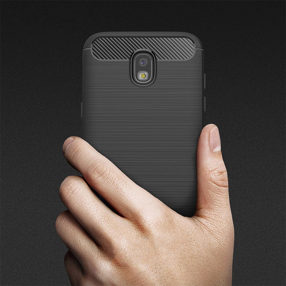 Husa de protectie Techsuit Carbon Silicone compatibil cu Samsung Galaxy J5 2017 J530 / Galaxy J5 Pro 2017, Negru