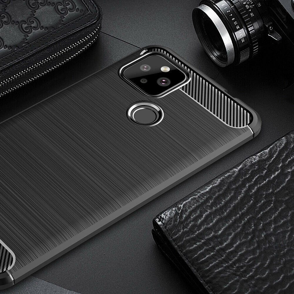 Husa de protectie Techsuit Carbon Silicone compatibil cu Google Pixel 4a 5G, Negru