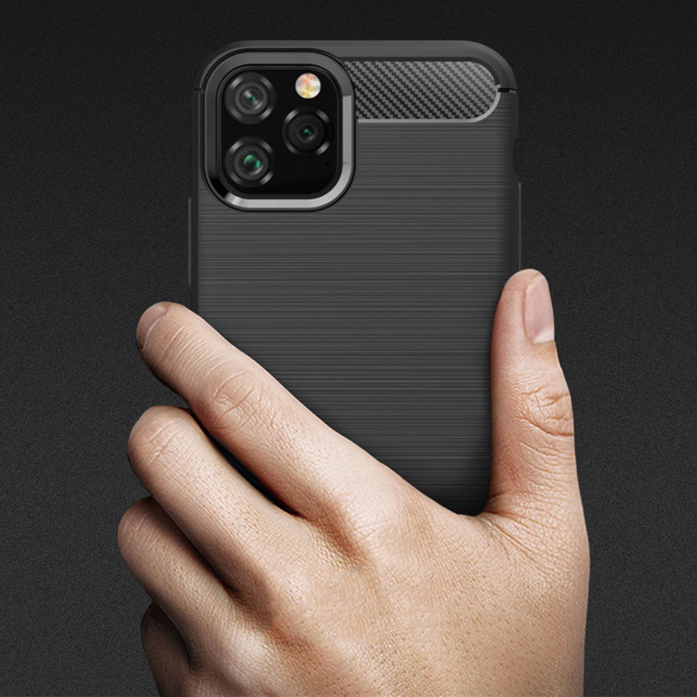 Husa de protectie Techsuit Carbon Silicone compatibil cu iPhone 12 Pro Max, Negru