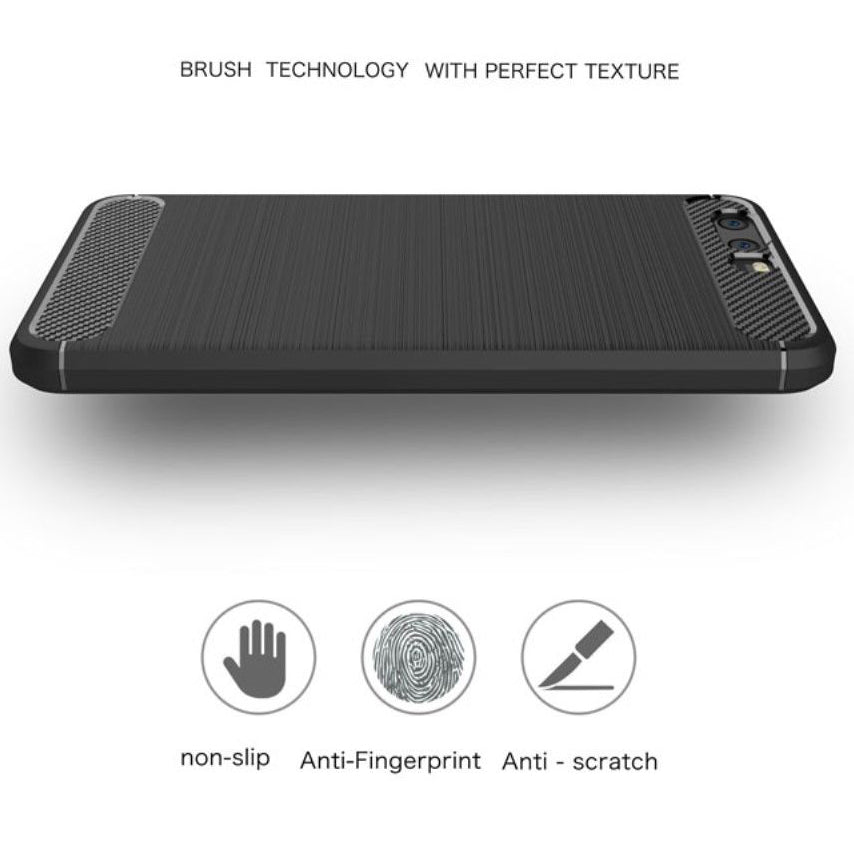 Husa de protectie Techsuit Carbon Silicone compatibil cu Huawei P10, Negru