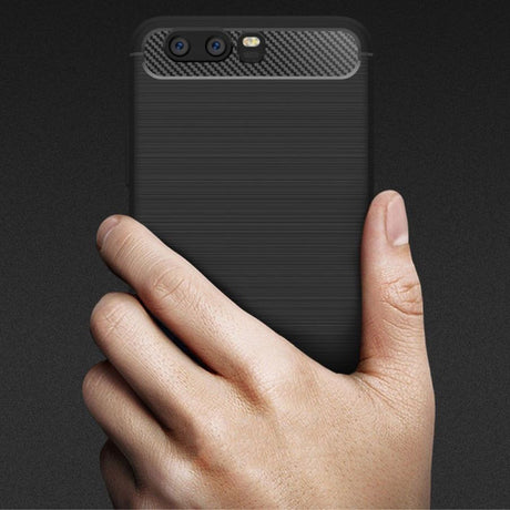 Husa de protectie Techsuit Carbon Silicone compatibil cu Huawei P10, Negru