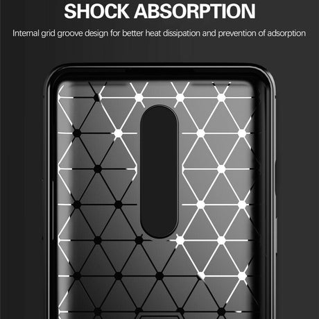 Husa de protectie Techsuit Carbon Silicone compatibil cu OnePlus 8, Negru