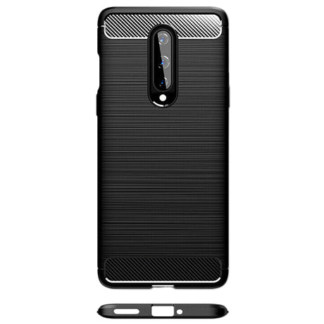 Husa de protectie Techsuit Carbon Silicone compatibil cu OnePlus 8, Negru