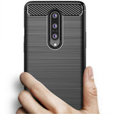 Husa de protectie Techsuit Carbon Silicone compatibil cu OnePlus 8, Negru
