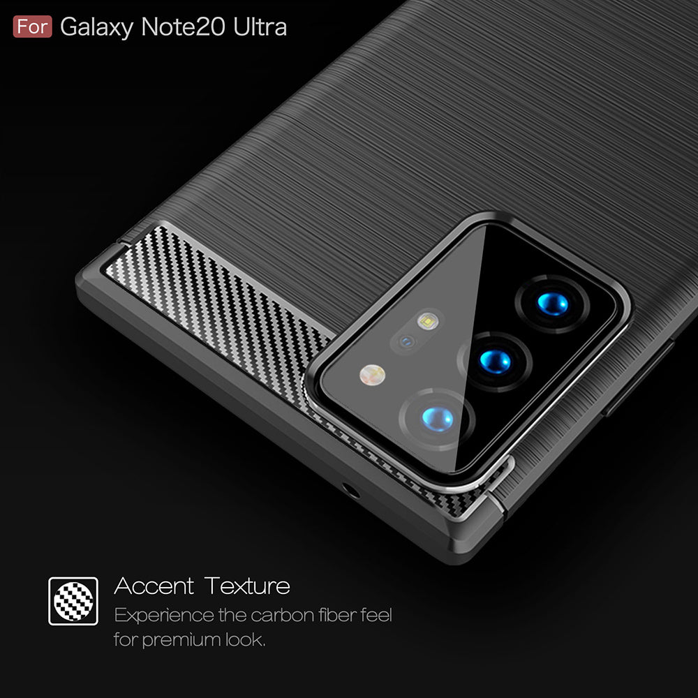 Husa de protectie Techsuit Carbon Silicone compatibil cu Samsung Galaxy Note 20 Ultra / Note 20 Ultra 5G, Negru