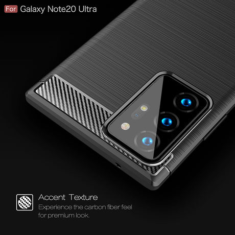 Husa de protectie Techsuit Carbon Silicone compatibil cu Samsung Galaxy Note 20 Ultra / Note 20 Ultra 5G, Negru