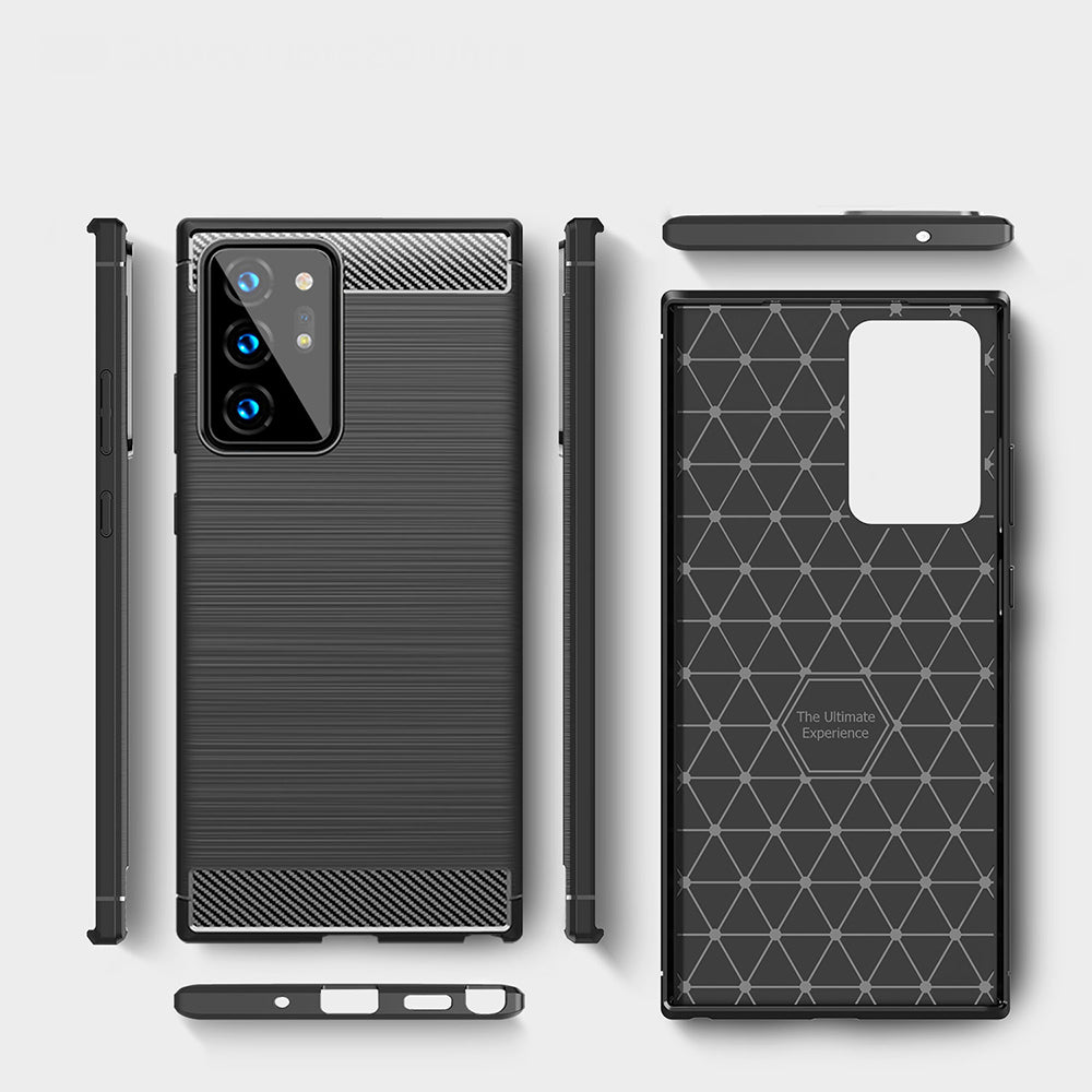 Husa de protectie Techsuit Carbon Silicone compatibil cu Samsung Galaxy Note 20 Ultra / Note 20 Ultra 5G, Negru