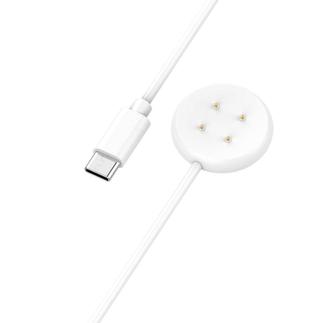 Incarcator Techsuit SmartWatch Wireless Charging Cable (THC5), for Google Pixel Watch 3 (41mm, 45mm) / 2 / Fitbit Ace LTE, Type-C, Alb