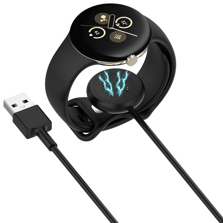 Incarcator Techsuit SmartWatch Wireless Charging Cable (THC5), for Google Pixel Watch 3 (41mm, 45mm) / 2 / Fitbit Ace LTE, USB, Negru