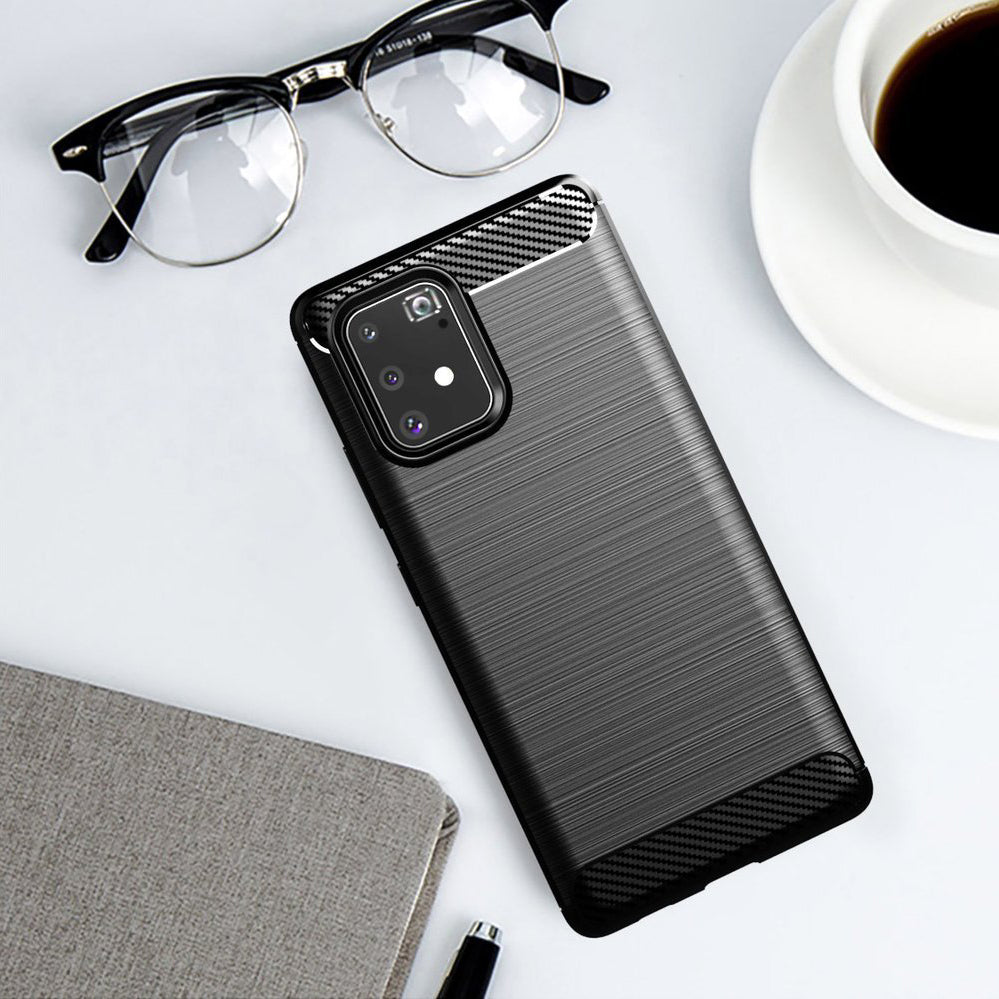 Husa de protectie Techsuit Carbon Silicone compatibil cu Samsung Galaxy S10 Lite, Negru