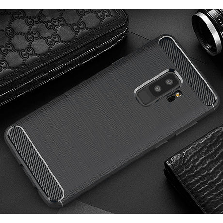 Husa de protectie Techsuit Carbon Silicone compatibil cu Samsung Galaxy S9 Plus, Negru