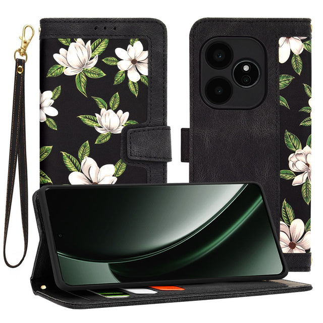 Husa de protectie Techsuit FlipCraft compatibil cu Realme GT 6 / GT 6T, Flowers of the Dawn
