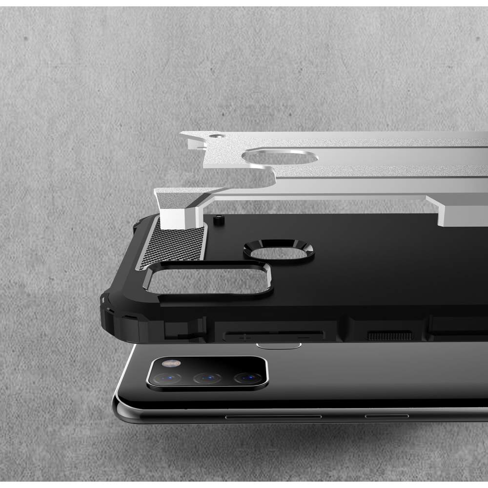 Husa de protectie Techsuit Hybrid Armor compatibil cu Samsung Galaxy A21s, Negru