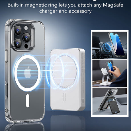 Husa de protectie ESR Classic Hybrid HaloLock compatibil cu iPhone 16 Pro Max, Frosted Clear