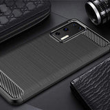 Husa de protectie Techsuit Carbon Silicone compatibil cu Huawei P40 Pro, Negru