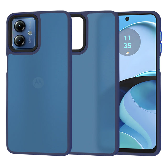Husa de protectie Techsuit HaloFrost Series compatibil cu Motorola Moto G14, Albastru Inchis