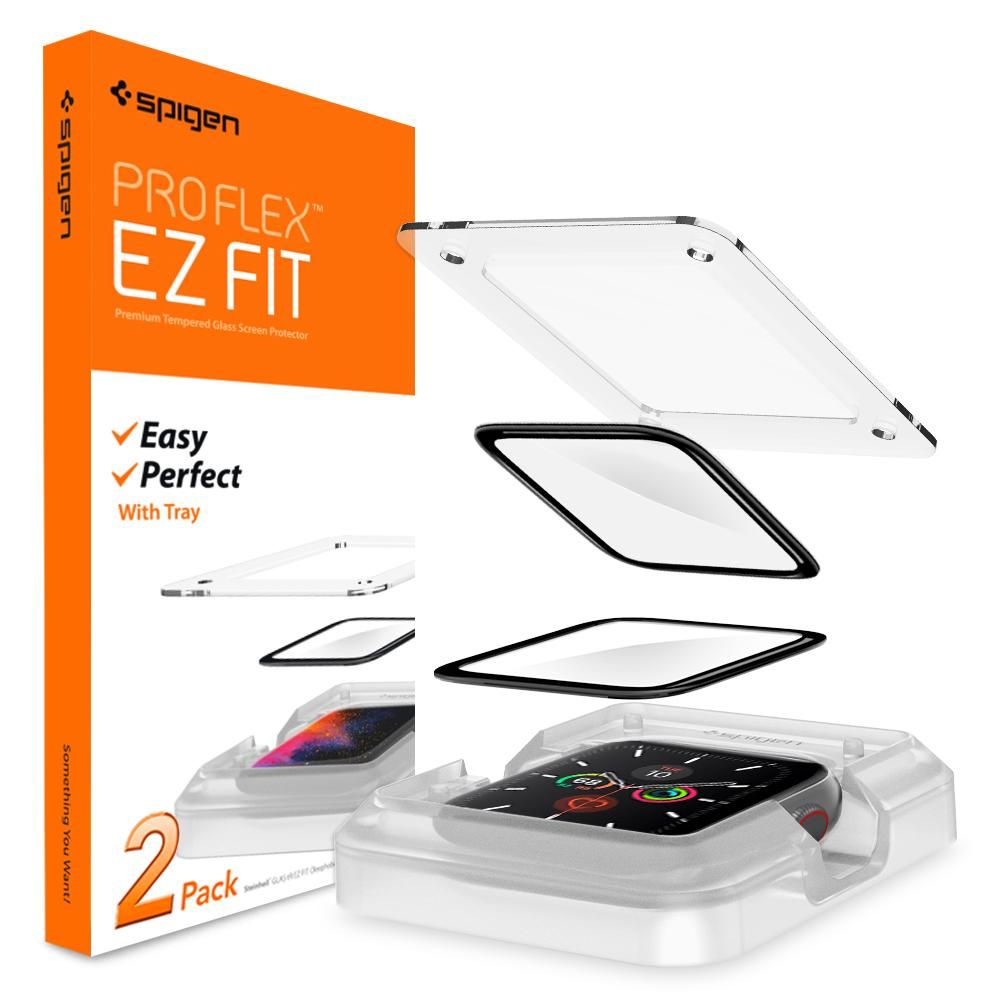 Accesoriu smartwatch Spigen (set de 2) ProFlex EZ Fit (AFL01220) compatibil cu Apple Watch 4 / 5 / 6 / SE / SE 2 (44mm), Negru
